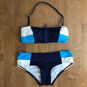NWOT DKNY Swim Blue & White Sporty Bikini Set Sz S